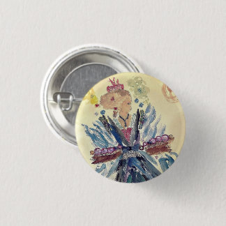 LADY BLUE (WATERCOLOR) BROOCH BUTTON