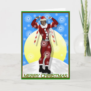 Lady Bodybuilder Merry Christmas Card