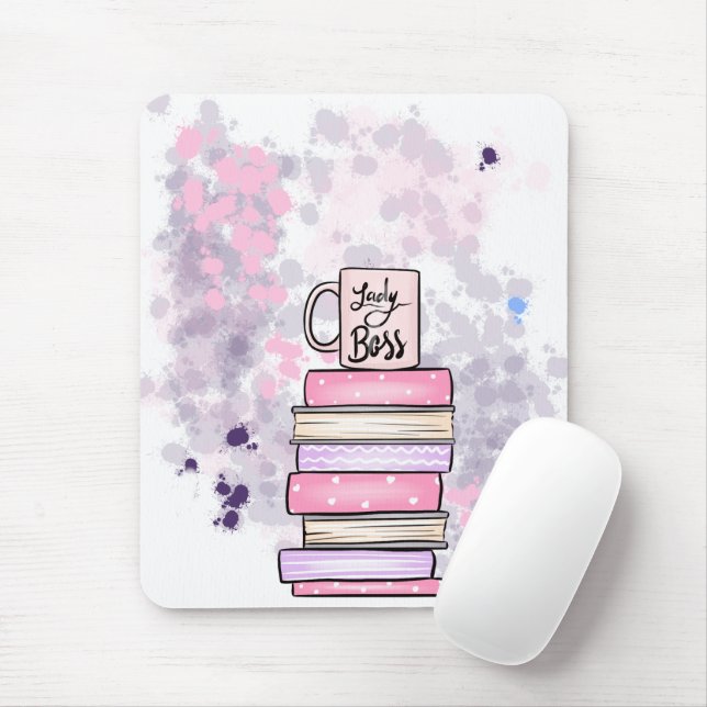 Lady Boss Books and Mug Planner Clipboard Mouse Pad (With Mouse)