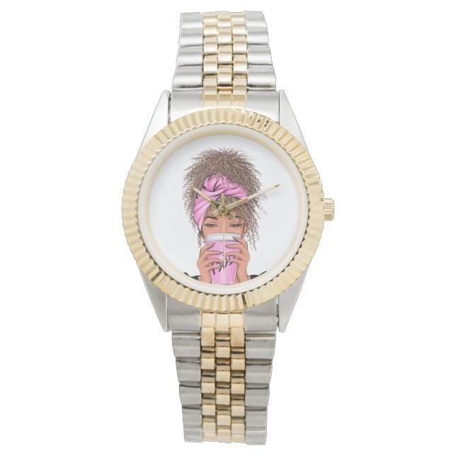 Lady Boss Life, Boss Babe Woman Bangle Bracelet Bu Watch (Front)