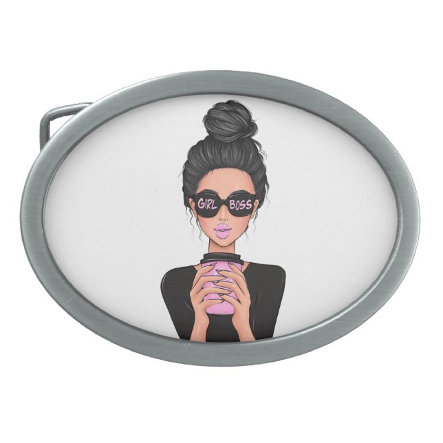 Lady Boss Life, Boss Babe Woman, Girl Boss Belt Buckle (Front)