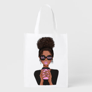 Lady Boss Life, Boss Babe Woman, Girl Boss Grocery Bag