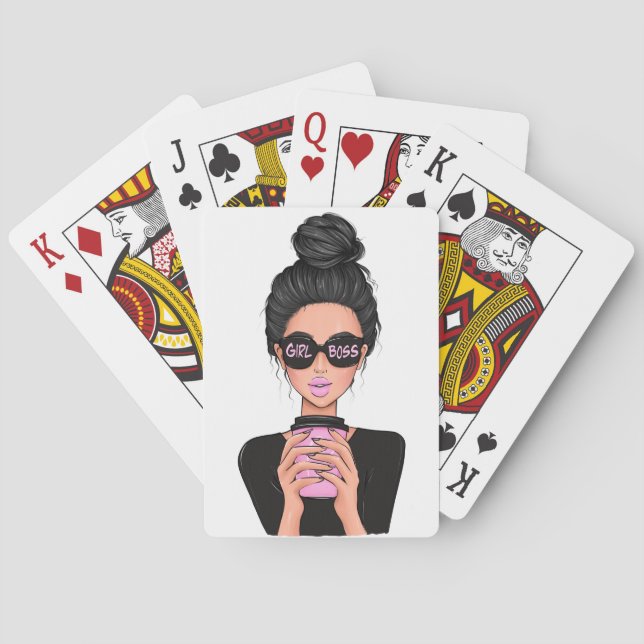 Lady Boss Life, Boss Babe Woman, Girl Boss Planner Poker Cards (Back)