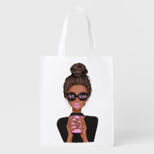 Lady Boss Life, Boss Babe Woman, Girl Boss T-Shirt Grocery Bag