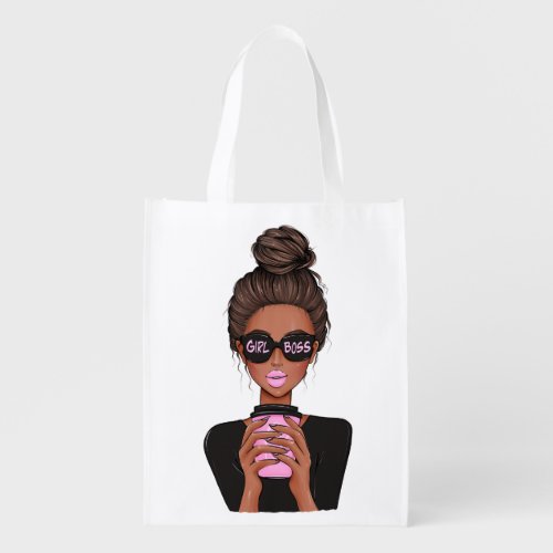 Lady Boss Life Boss Babe Woman Girl Boss T_Shirt Grocery Bag