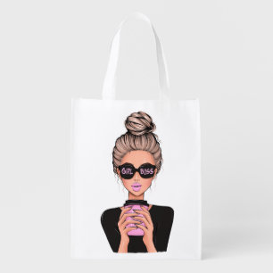Lady Boss Life, Boss Babe Woman, Girl Boss T-Shirt Grocery Bag