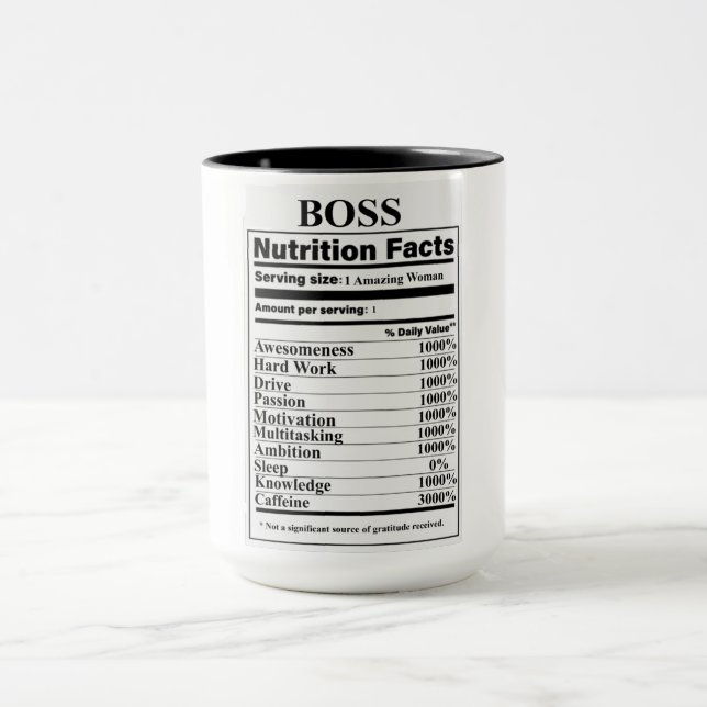 Lady Boss Nutrition Facts Mug (Center)