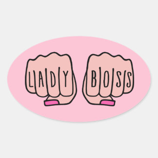 Lady boss oval sticker
