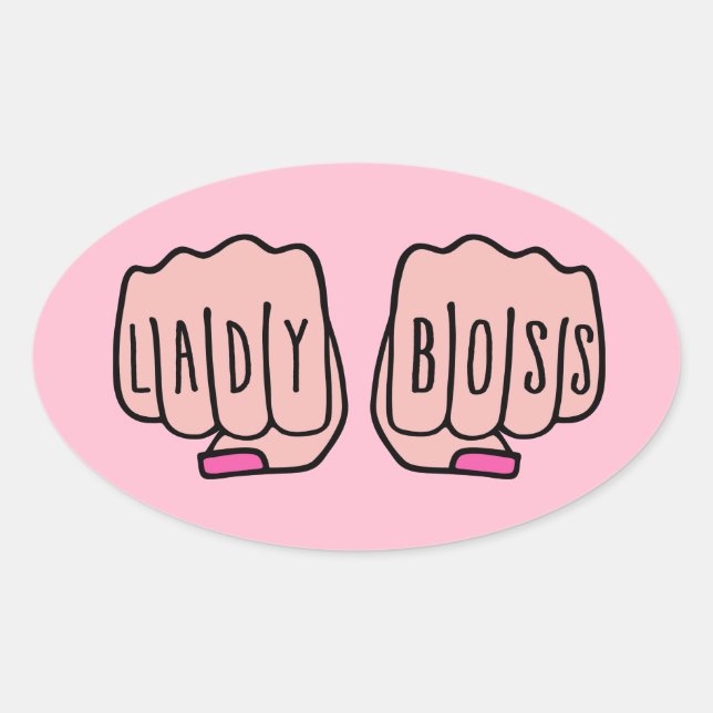 Lady boss oval sticker (Front)