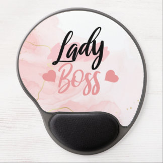 Lady boss pink business woman  gel mouse pad