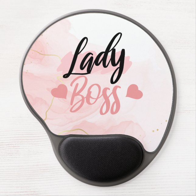 Lady boss pink business woman  gel mouse pad (Front)