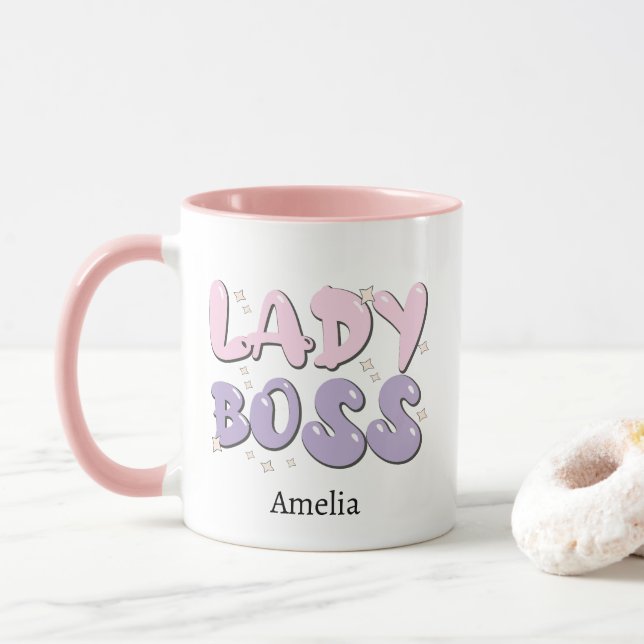 Lady Boss Retro Mug (With Donut)