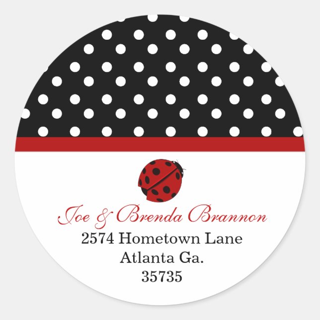 Lady Bug Address Stickers (Front)
