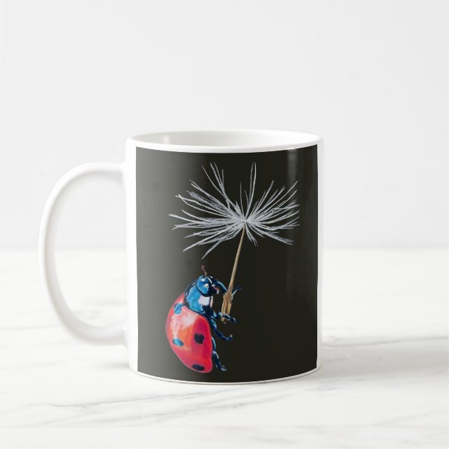 Lady Bug And Dandelion Seed Coffee Mug (Left)