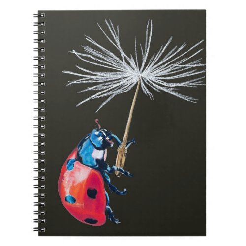 Lady Bug and Dandelion Seed spiral bound notebook