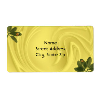 Lady Bug and Leaf Corners Label