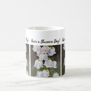 Lady Bug and Lily of the Valley Watercolor Flower Coffee Mug