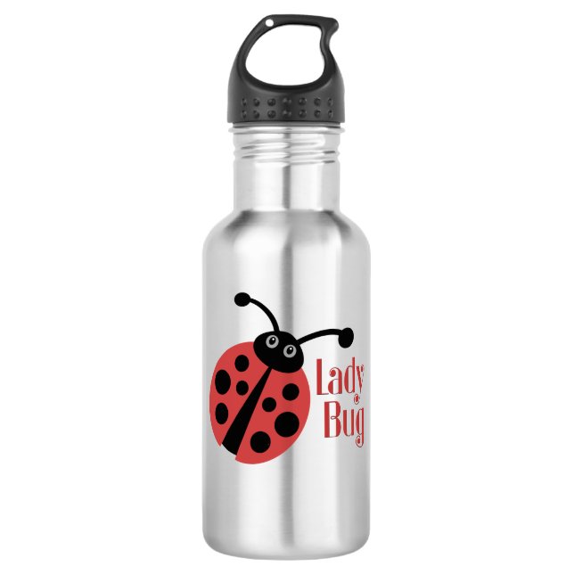 Lady Bug Animal Print Water Bottle (Front)
