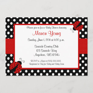 Lady Bug Baby or Bridal Shower Invitation