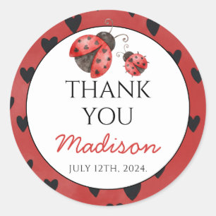 Lady Bug Baby Shower  Classic Round Sticker