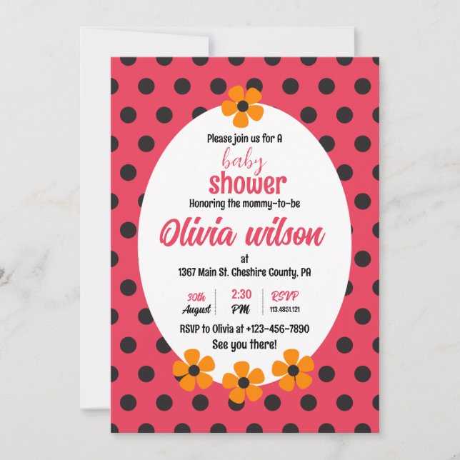 LADY BUG BABY SHOWER INVITATION (Front)