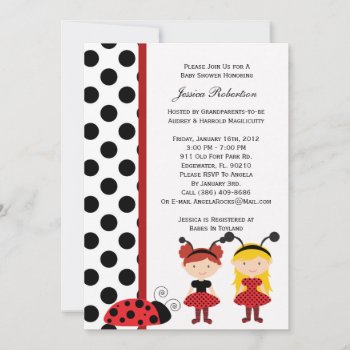 Lady Bug Baby Shower Invitation by ForeverAndEverAfter at Zazzle