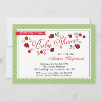 Lady Bug Baby Shower Invitation