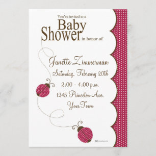 Lady Bug Baby Shower Invitation