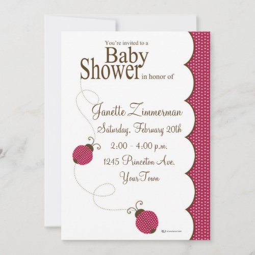 Lady Bug Baby Shower Invitation