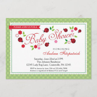 Lady Bug Baby Shower Invitation