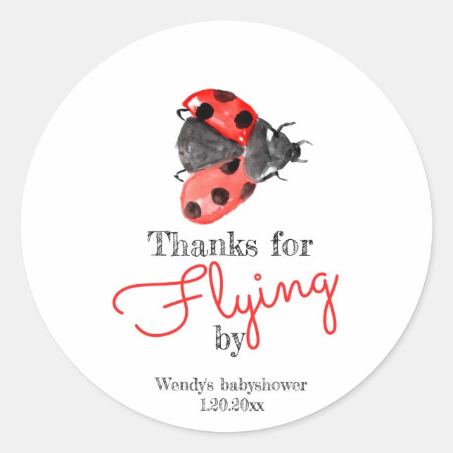 Lady bug baby shower sticker (Front)