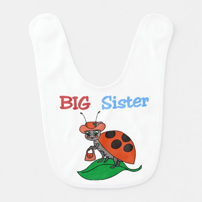 Lady Bug Big Sister Bib (Front)