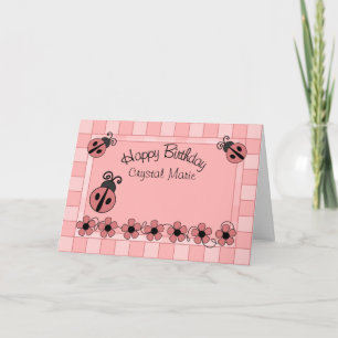 Lady Bug Birthday Card