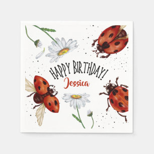 Lady Bug Birthday Garden Party Napkins