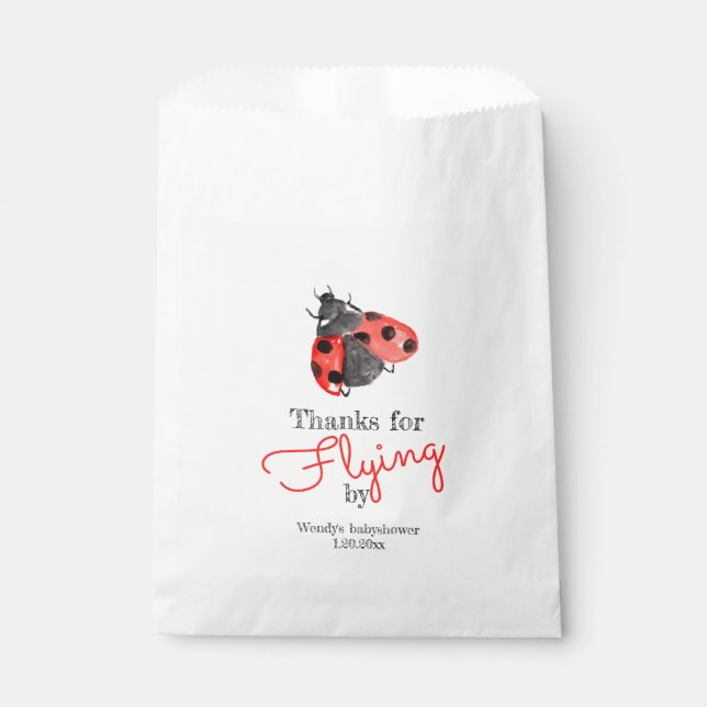 Lady bug birthday party favor bag (Front)