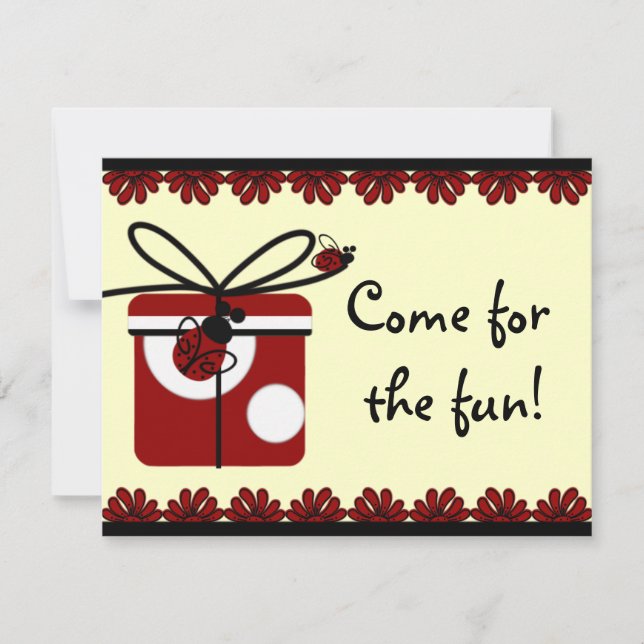 Lady Bug Birthday Party Invitations (Front)