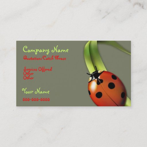 Customizable Lady Bug business card