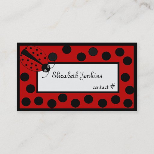 Customizable Lady Bug calling Card Business Card Template