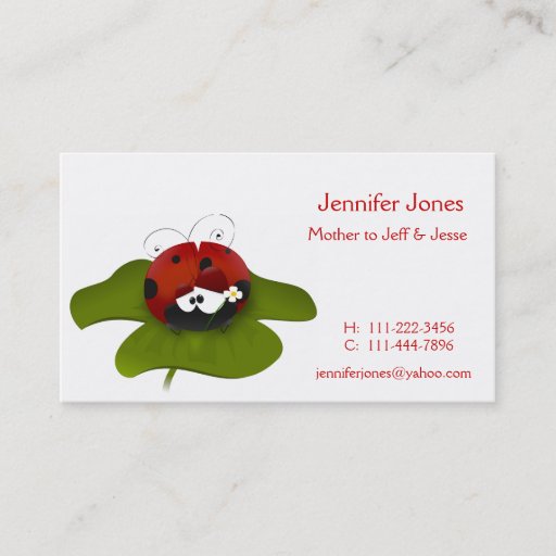 Customizable Lady Bug Calling Card Business Card Templates
