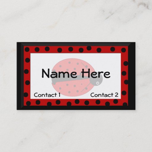 Customizable Lady Bug calling Card Business Card Template