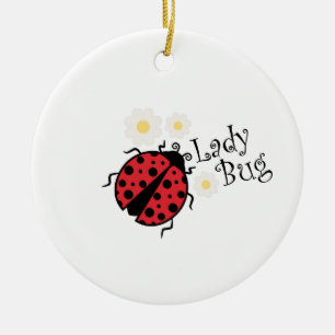 Lady Bug Ceramic Ornament