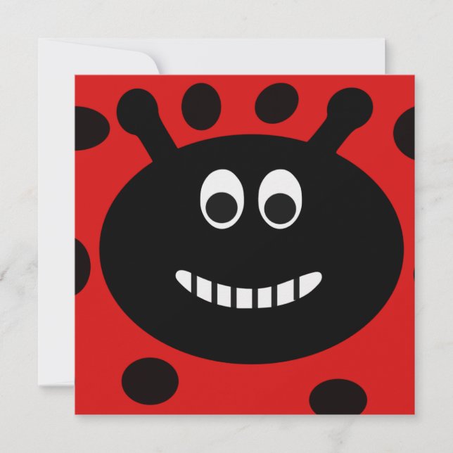 Lady Bug Childrens Birthday Party Invitations (Front)