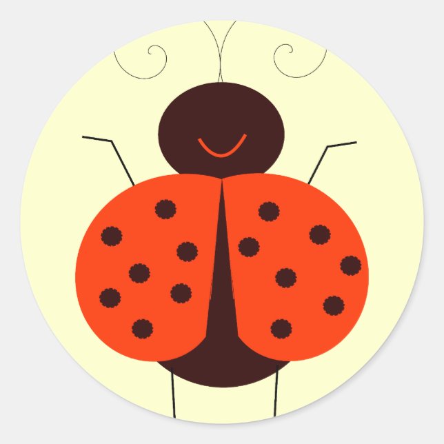 Lady Bug Classic Round Sticker (Front)