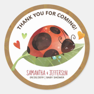 Lady Bug Classic Round Sticker