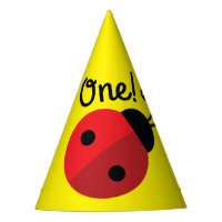 Lady Bug Cute 1st Birthday Party Party Hat