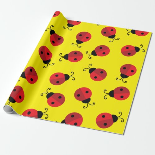 Lady Bug Cute 1st Birthday Party Wrapping Paper