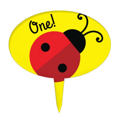 Lady Bug Cute Kids 1st Birthday Party Cake Topper