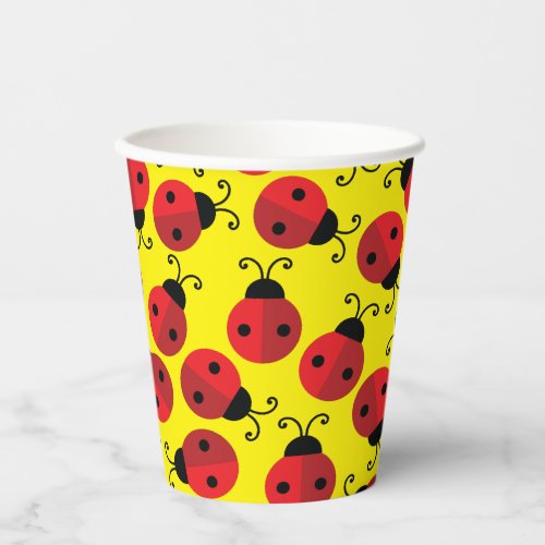 Lady Bug Cute Kids 1st Birthday Party Paper Cups