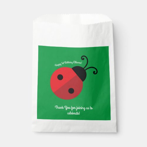 Lady Bug Cute Kids Birthday Party Favor Bag