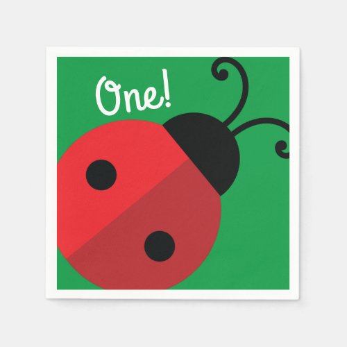 Lady Bug Cute Kids Birthday Party Napkins